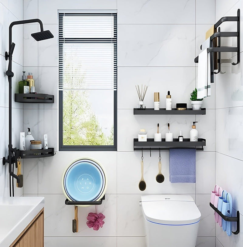 Wall-Mounted Towel Rack with Three Storage Bars