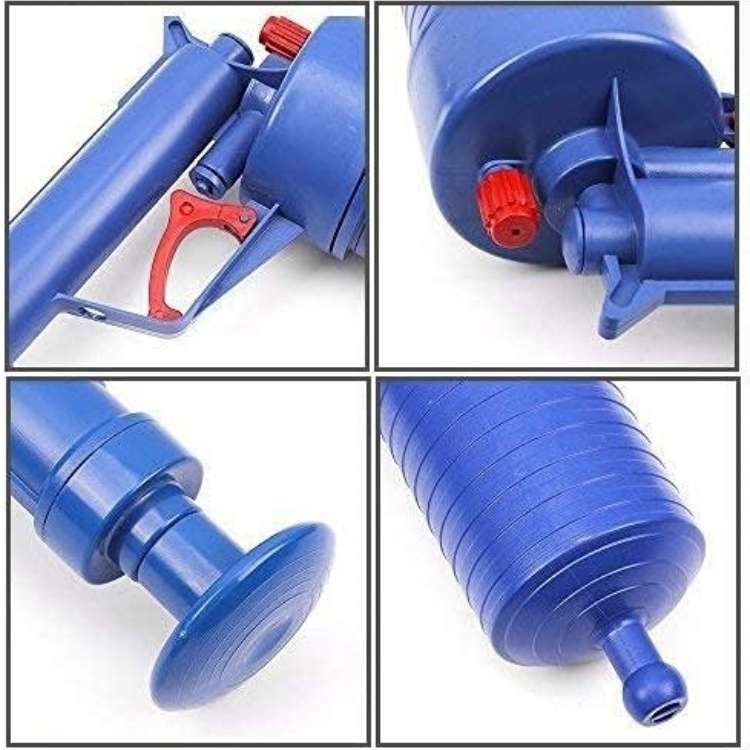 High-Pressure Air Drain Unblocker with 4 Interchangeable Attachments