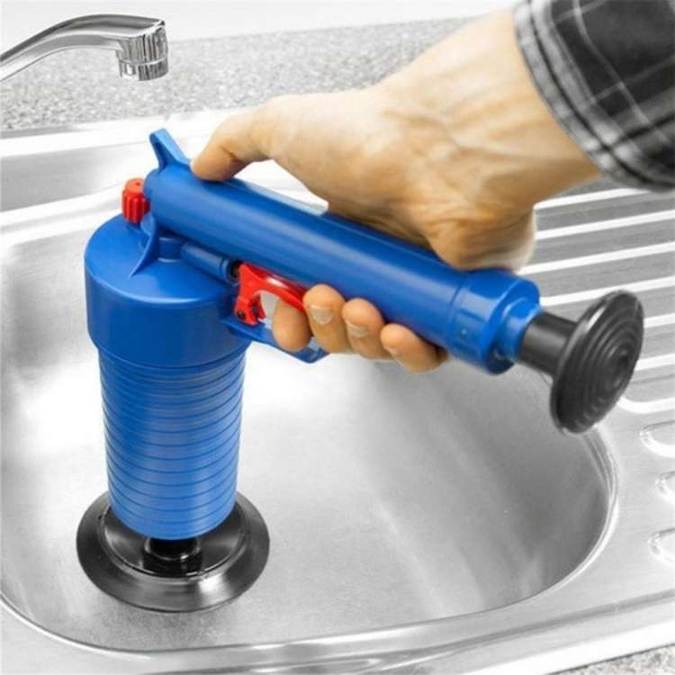 High-Pressure Air Drain Unblocker with 4 Interchangeable Attachments