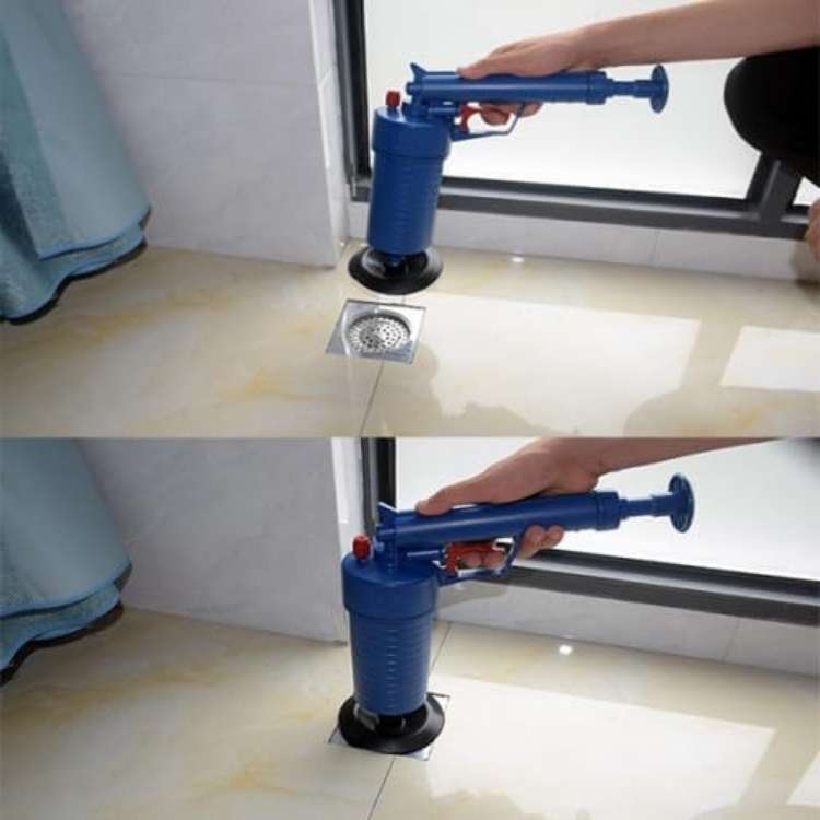 High-Pressure Air Drain Unblocker with 4 Interchangeable Attachments