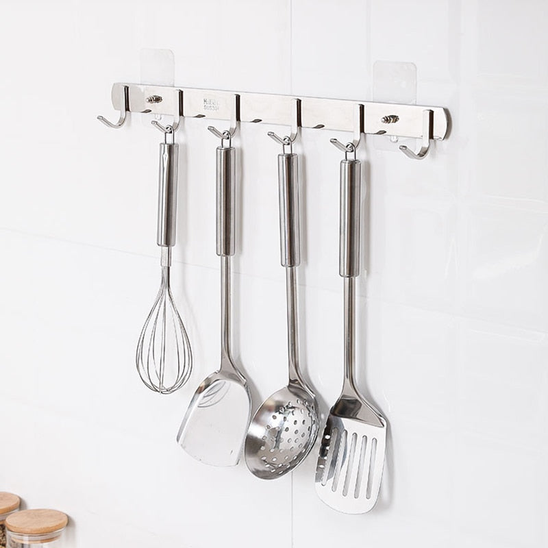 Ten Clear PVC Self-Adhesive Hooks for Drill-Free Wall Storage
