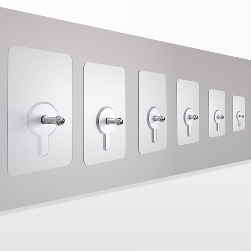 Ten Clear PVC Self-Adhesive Hooks for Drill-Free Wall Storage
