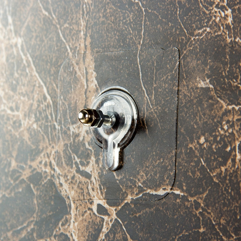 Ten Clear PVC Self-Adhesive Hooks for Drill-Free Wall Storage