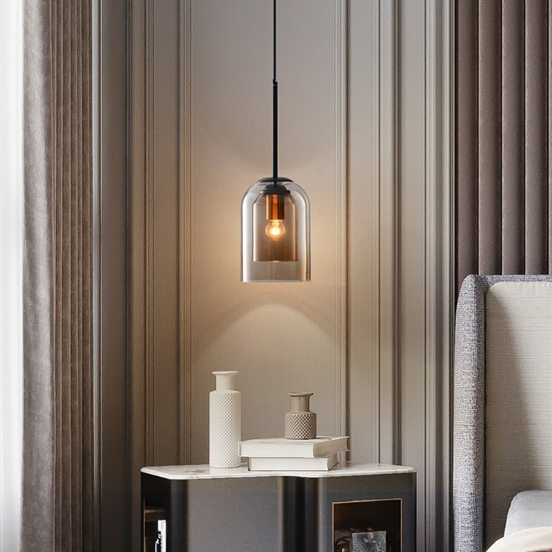 Mid-Century Double-Glass Pendant Light for Dining Spaces