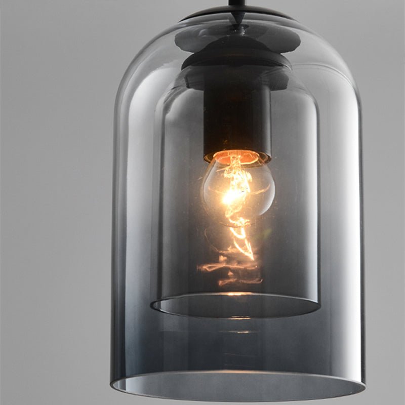 Mid-Century Double-Glass Pendant Light for Dining Spaces