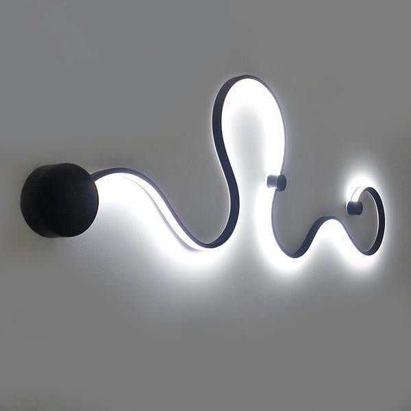 Sculptural Wave LED Wall Light