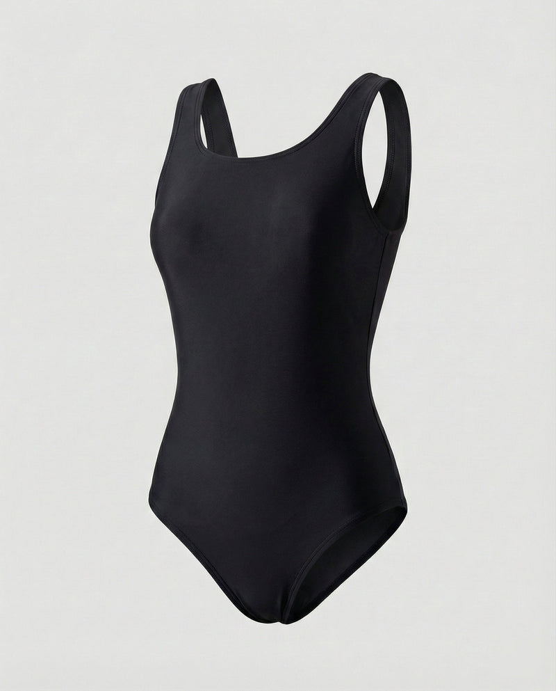 Sporty Swimsuit with Ombre Colour Gradient and Crossed Straps