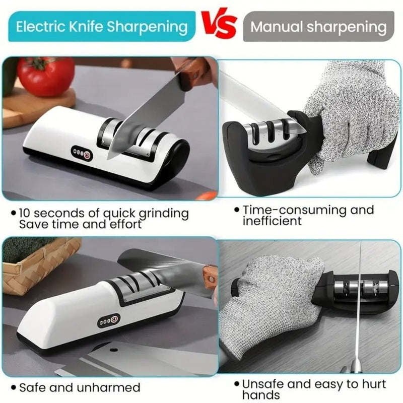 2-Stage Electric Knife Sharpener with Coarse & Fine Sharpening