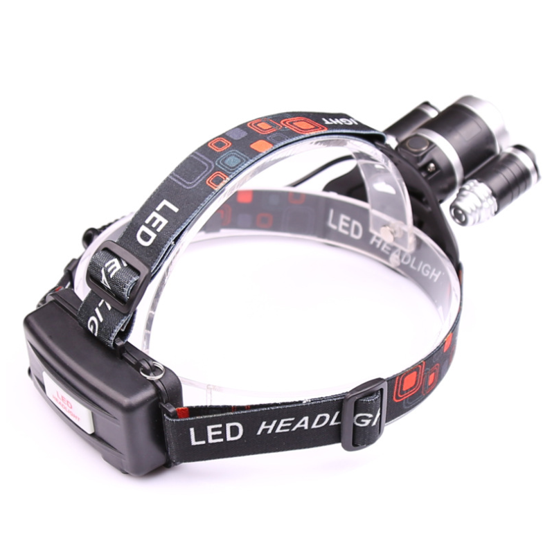 Rechargeable Multi-LED Headlamp with Adjustable Straps and Rear Warning Light