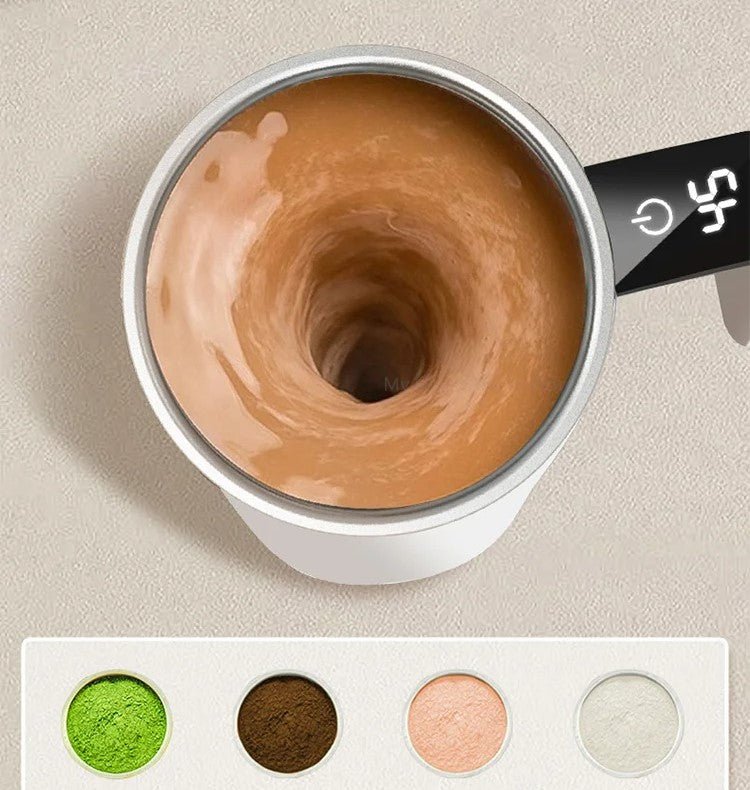Rechargeable Self-Stirring Coffee Mug – Smart Mixing Cup with Temperature Display