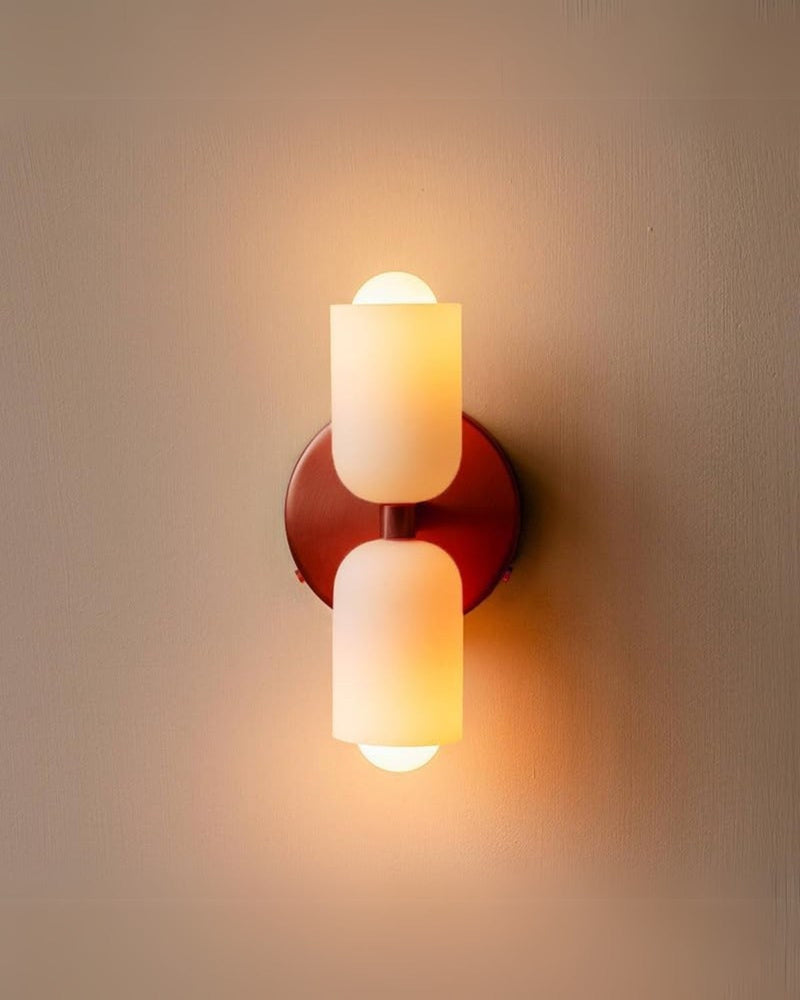 Double-Head Frosted Glass Wall Sconce with Soft Ambient Lighting