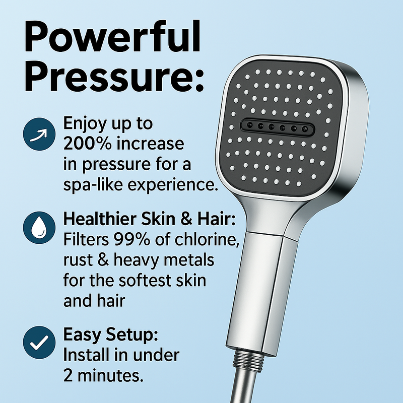 High-Pressure Handheld Shower Head with Multiple Spray Modes