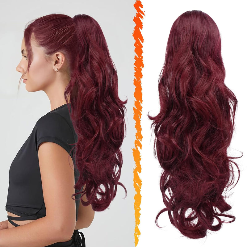 Ponytail Hair Extension with Synthetic Fibres and Claw Clip Attachment