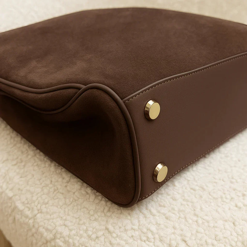 Genuine Suede Leather Spacious Shoulder Bag