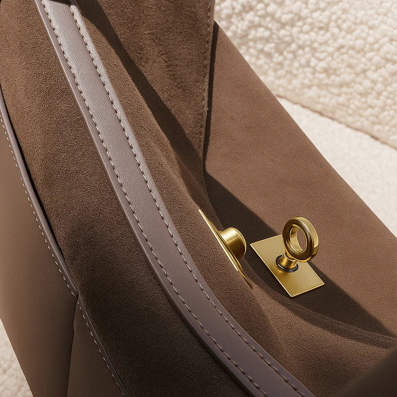 Genuine Suede Leather Spacious Shoulder Bag