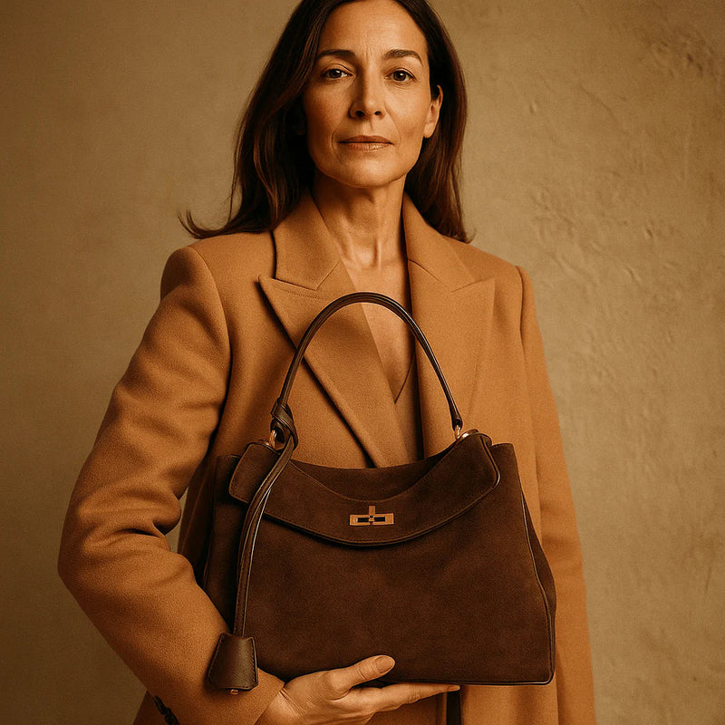 Genuine Suede Leather Spacious Shoulder Bag