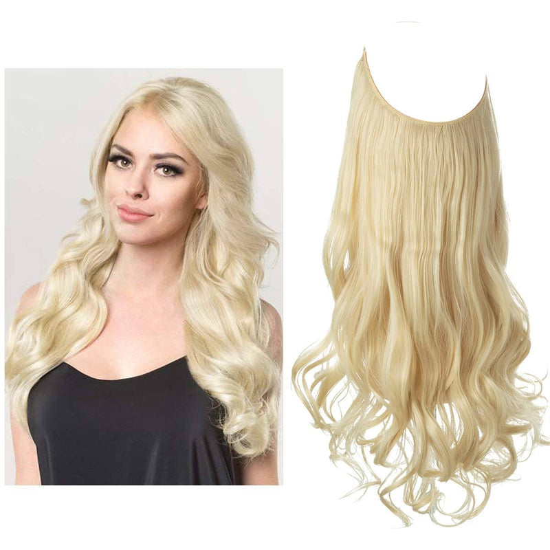 Halo Hair Extensions with Wavy Fibres and Discreet Wire Attachment