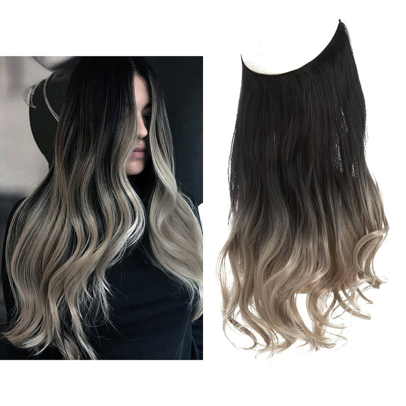Halo Hair Extensions with Wavy Fibres and Discreet Wire Attachment