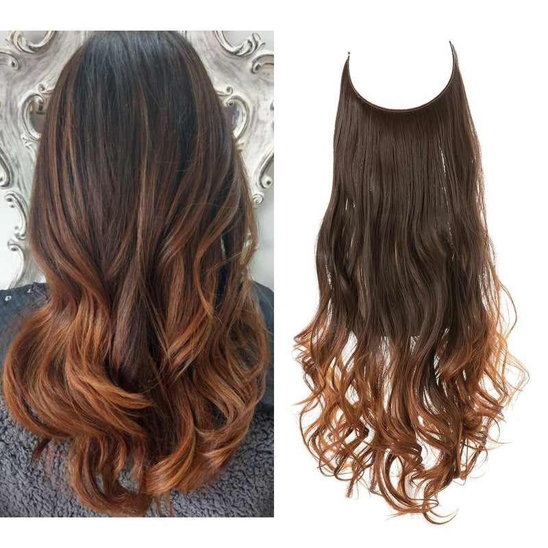 Halo Hair Extensions with Wavy Fibres and Discreet Wire Attachment