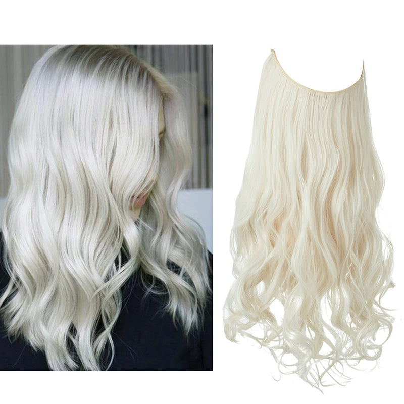 Halo Hair Extensions with Wavy Fibres and Discreet Wire Attachment