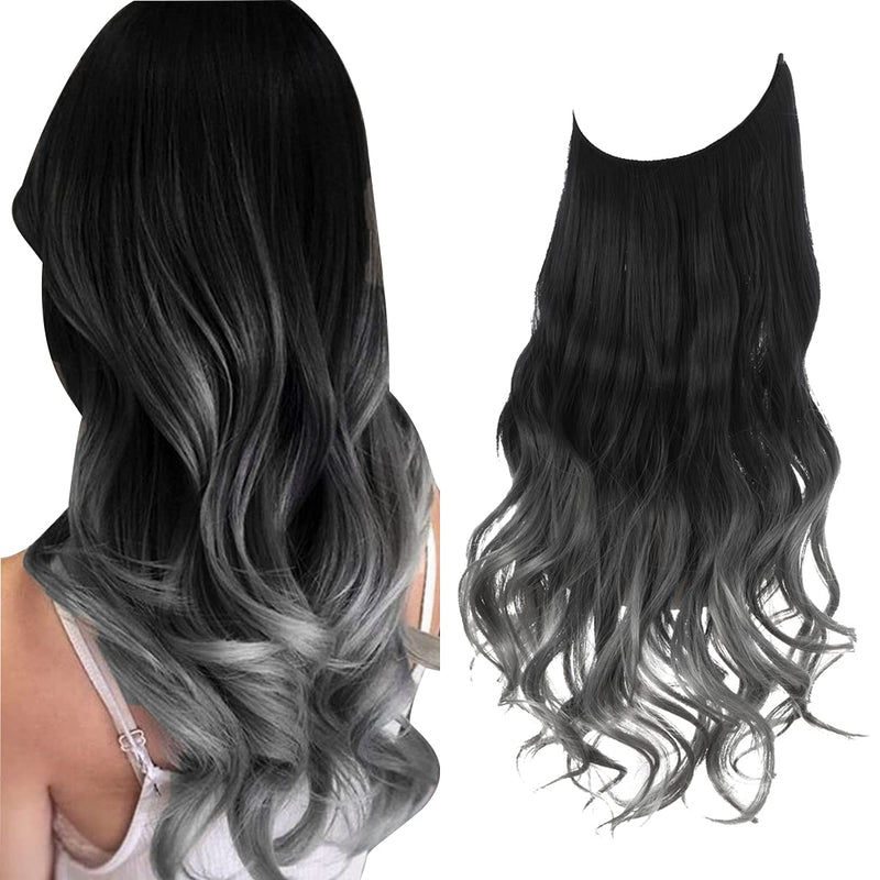 Halo Hair Extensions with Wavy Fibres and Discreet Wire Attachment