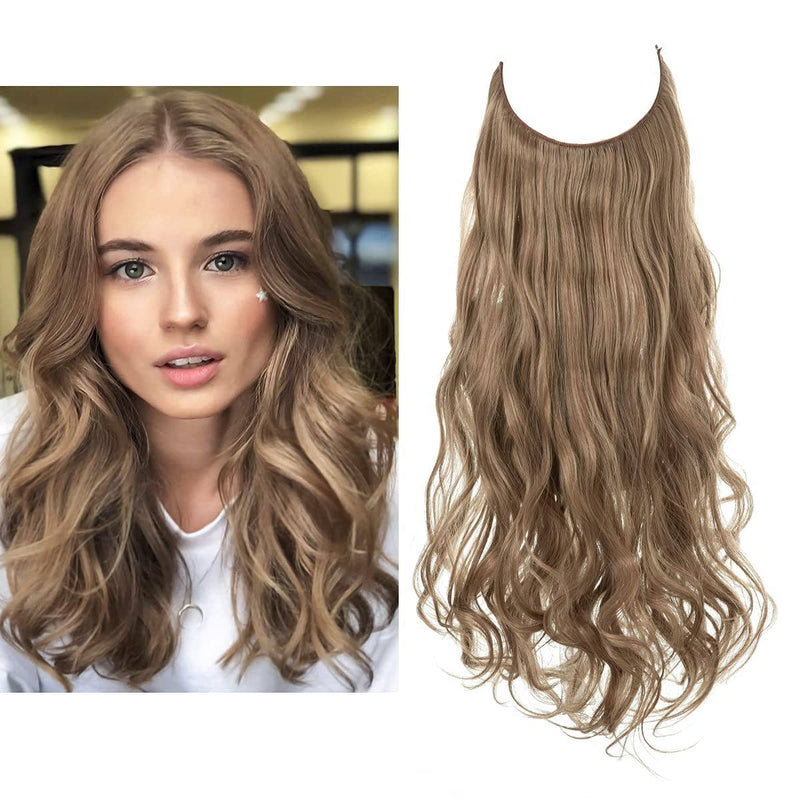 Halo Hair Extensions with Wavy Fibres and Discreet Wire Attachment