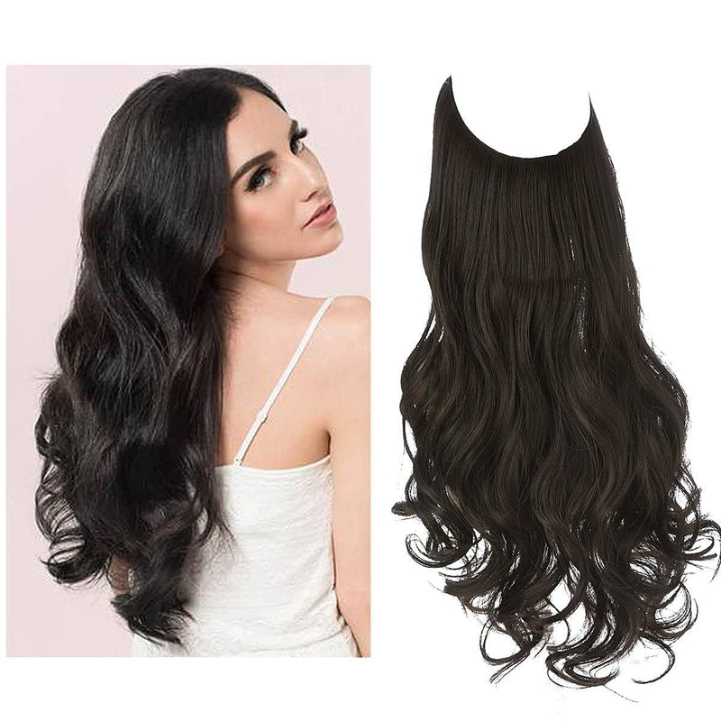 Halo Hair Extensions with Wavy Fibres and Discreet Wire Attachment