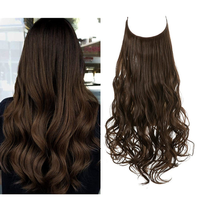 Halo Hair Extensions with Wavy Fibres and Discreet Wire Attachment