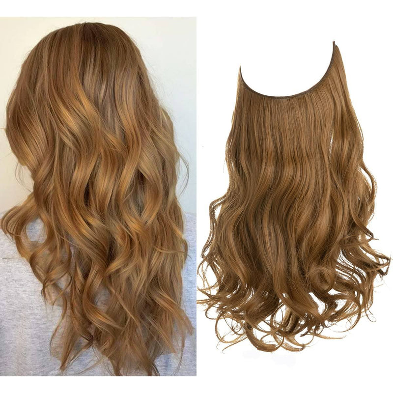 Halo Hair Extensions with Wavy Fibres and Discreet Wire Attachment