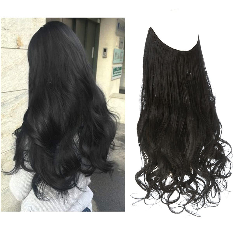 Halo Hair Extensions with Wavy Fibres and Discreet Wire Attachment