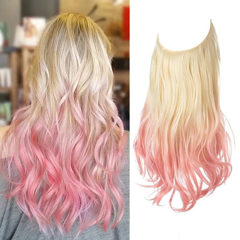Halo Hair Extensions with Wavy Fibres and Discreet Wire Attachment