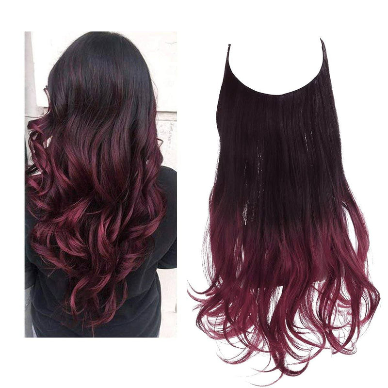 Halo Hair Extensions with Wavy Fibres and Discreet Wire Attachment