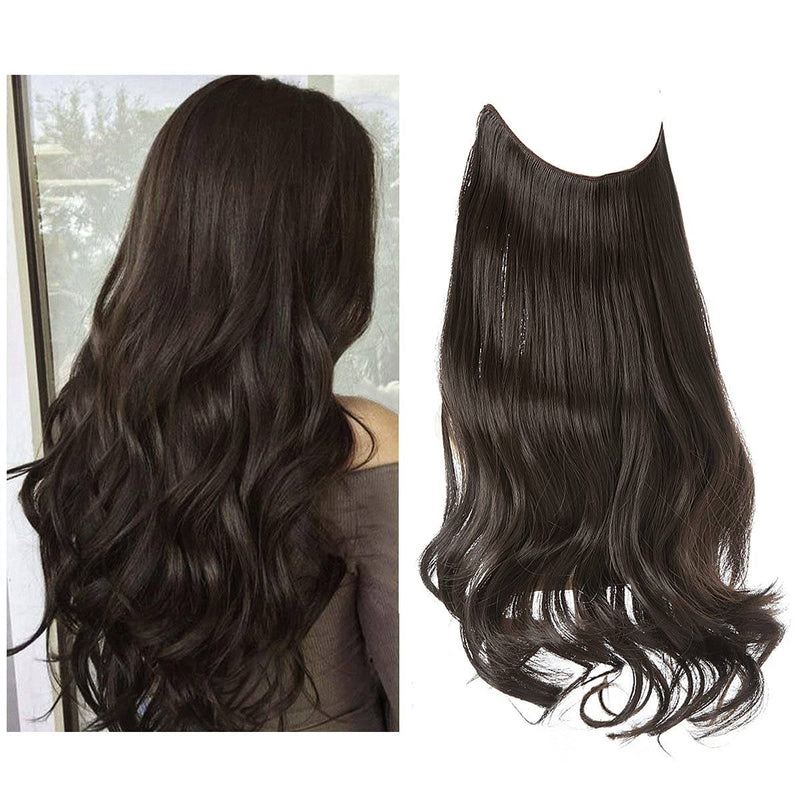 Halo Hair Extensions with Wavy Fibres and Discreet Wire Attachment