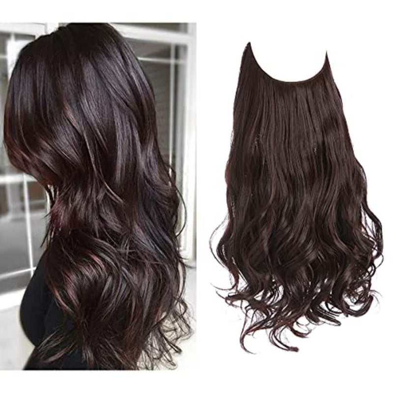 Halo Hair Extensions with Wavy Fibres and Discreet Wire Attachment