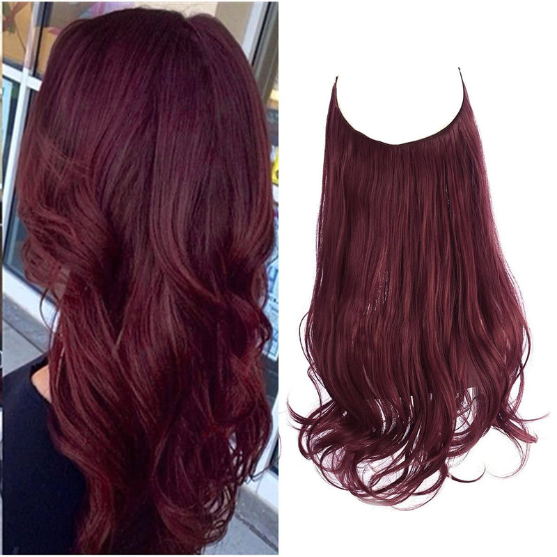 Halo Hair Extensions with Wavy Fibres and Discreet Wire Attachment