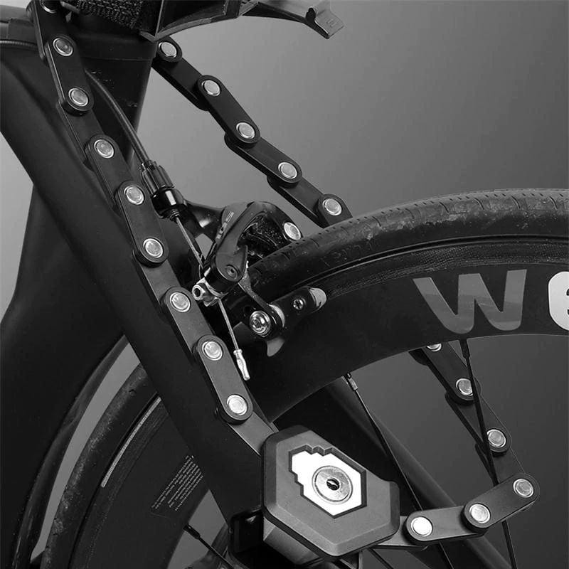 Foldable Bicycle Security Lock with Frame Mount & Keyed Locking System