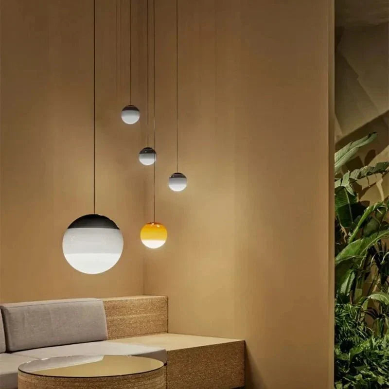 Gradient Glass Pendant Lamp with Dimmable LED Lighting