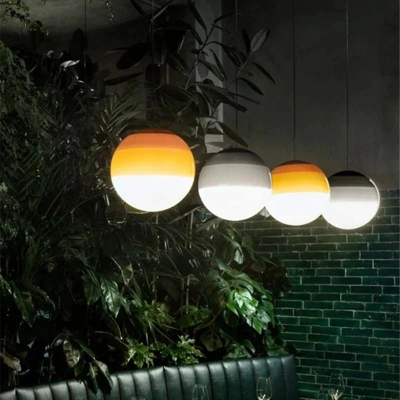 Gradient Glass Pendant Lamp with Dimmable LED Lighting