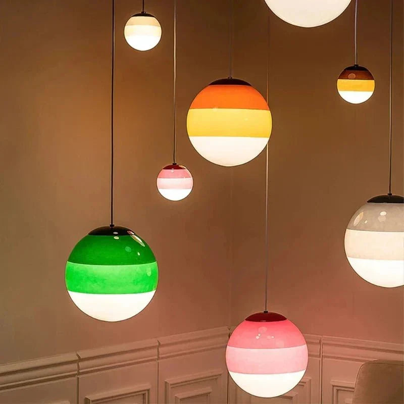 Gradient Glass Pendant Lamp with Dimmable LED Lighting
