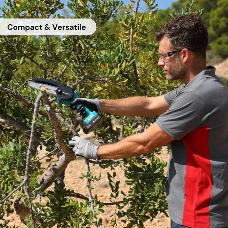 6-Inch Cordless Mini Chainsaw with Dual Rechargeable Batteries