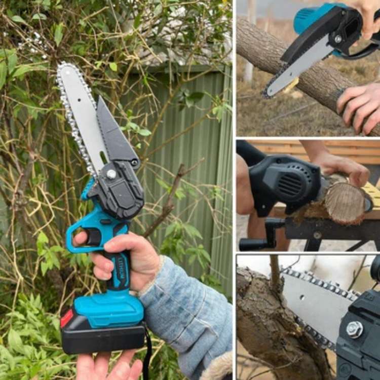 6-Inch Cordless Mini Chainsaw with Dual Rechargeable Batteries