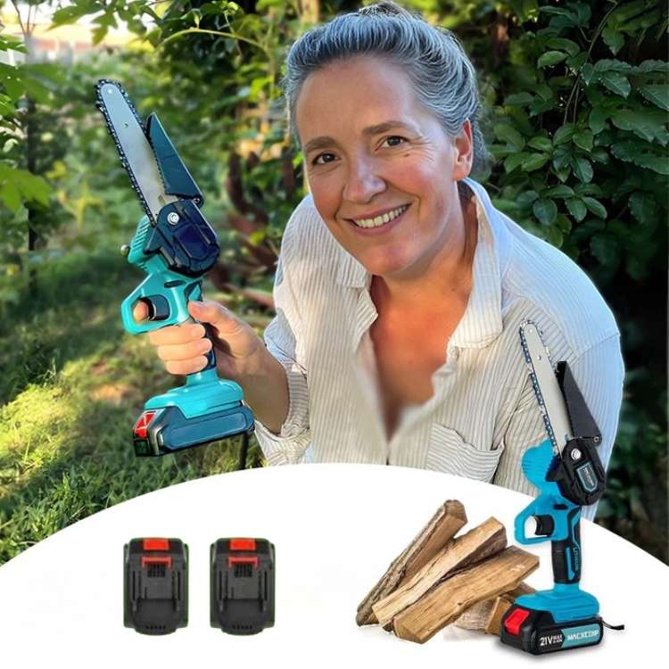 6-Inch Cordless Mini Chainsaw with Dual Rechargeable Batteries