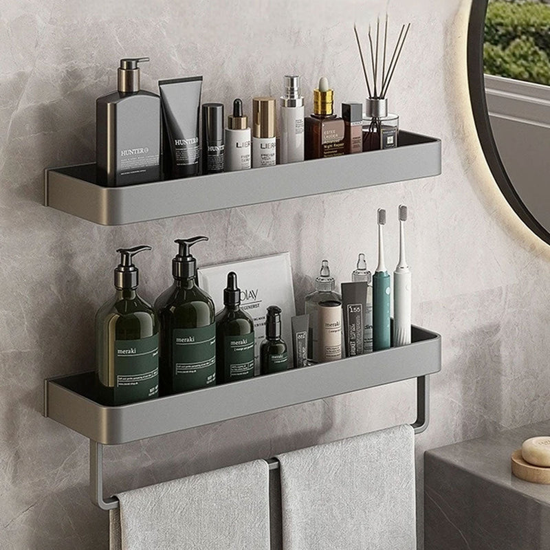 Wall Rack for Bathroom with Shelf and Towel Rail in Modern Design
