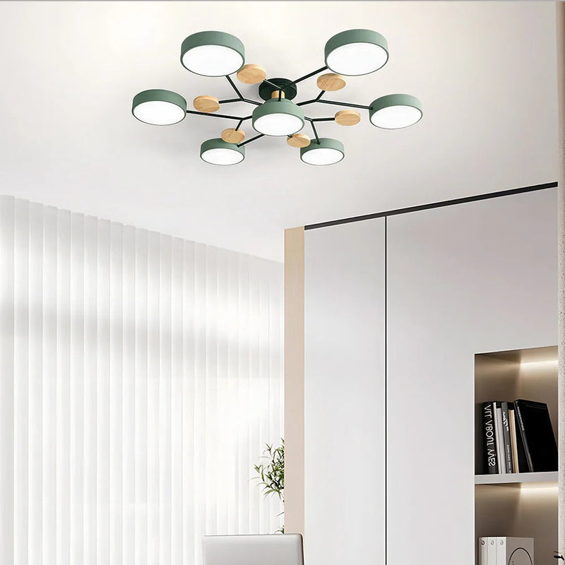 Modern Multi-Arm LED Semi-Flush Ceiling Light