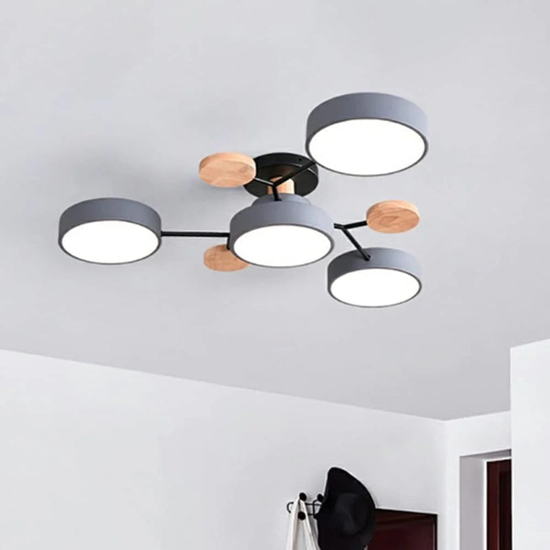 Modern Multi-Arm LED Semi-Flush Ceiling Light