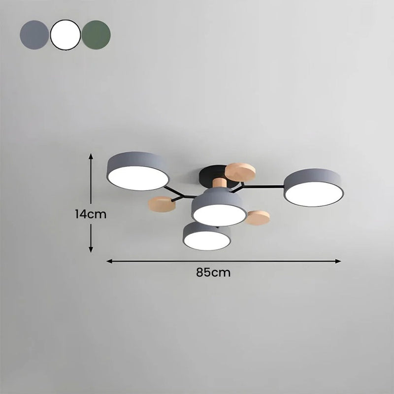 Modern Multi-Arm LED Semi-Flush Ceiling Light