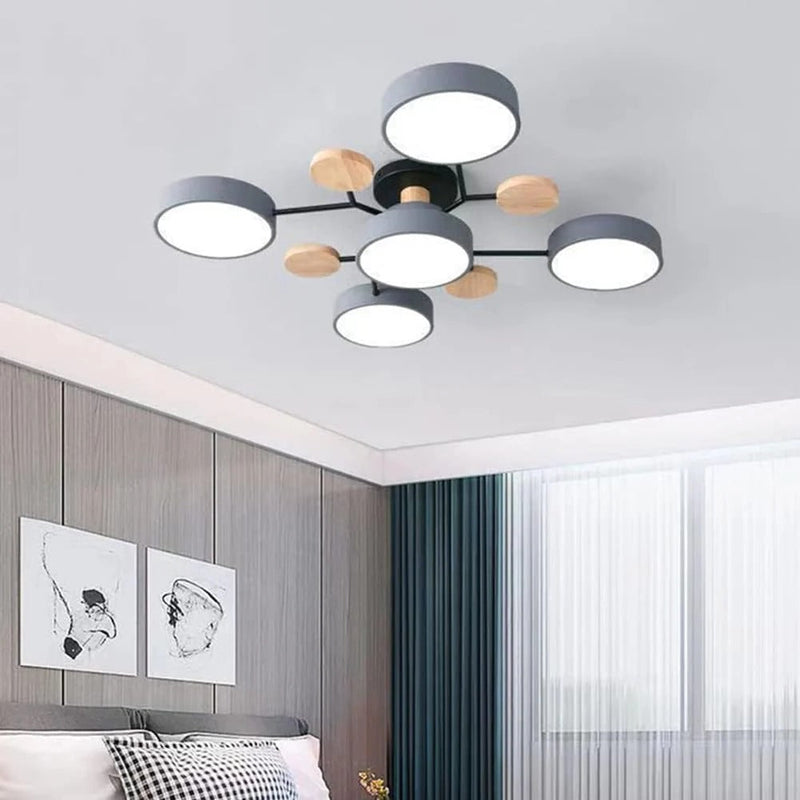 Modern Multi-Arm LED Semi-Flush Ceiling Light