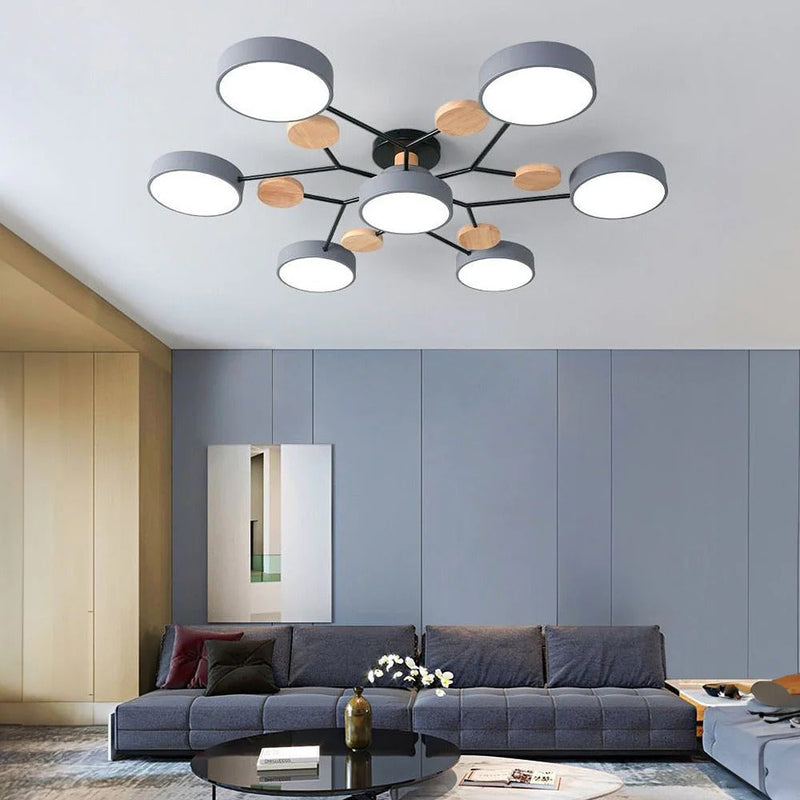 Modern Multi-Arm LED Semi-Flush Ceiling Light