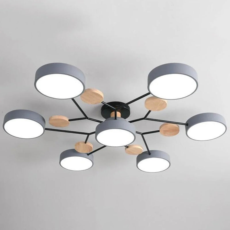Modern Multi-Arm LED Semi-Flush Ceiling Light