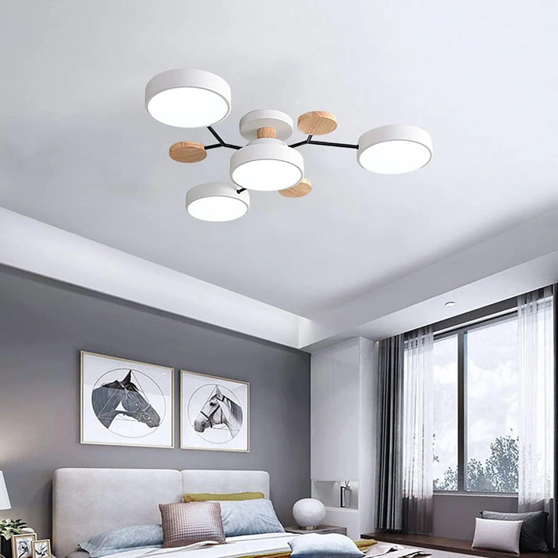 Modern Multi-Arm LED Semi-Flush Ceiling Light